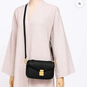 DUYP Black Togo Leather "Petit Paris 15" Mini Crossbody Bag Gold Hardware